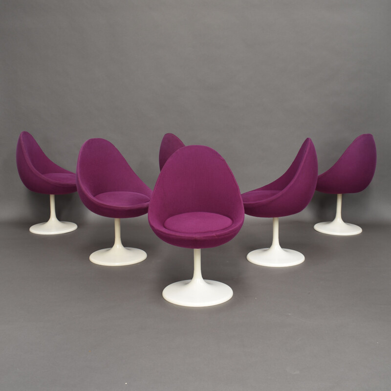 Set of six Joe Colombo vintage dining chairs for Lusch Erzeugnis, 1970s