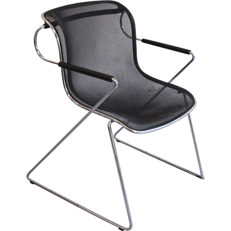 Anonima Castelli Penelope chair in metal, Charles POLLOCK - 1980s