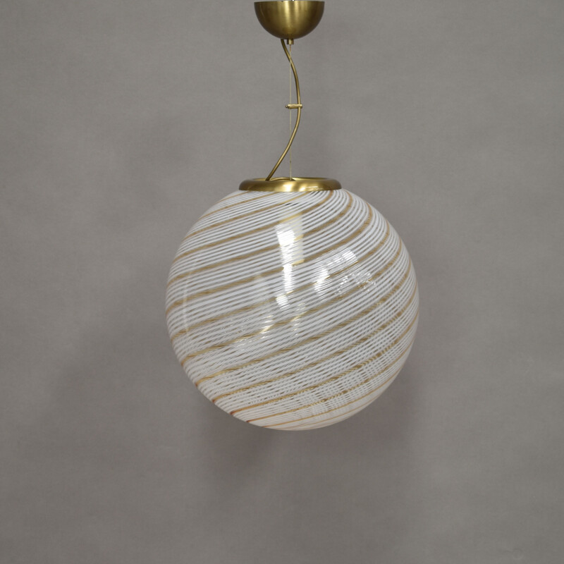 Vintage Hanging Lamp in Murano Glass by Venini, Italy, 1970