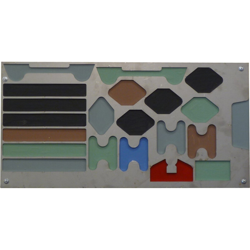 Wall decoration in steel and lacquer - 1960s