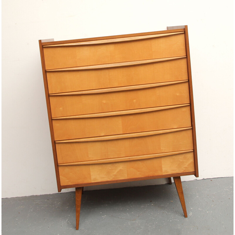 Vintage chest of drawers in walnut, 1950