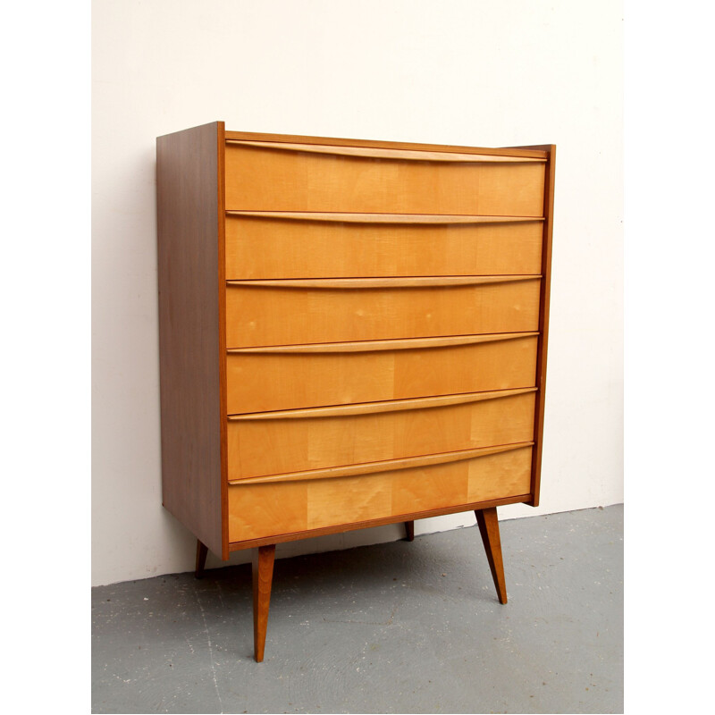 Vintage chest of drawers in walnut, 1950