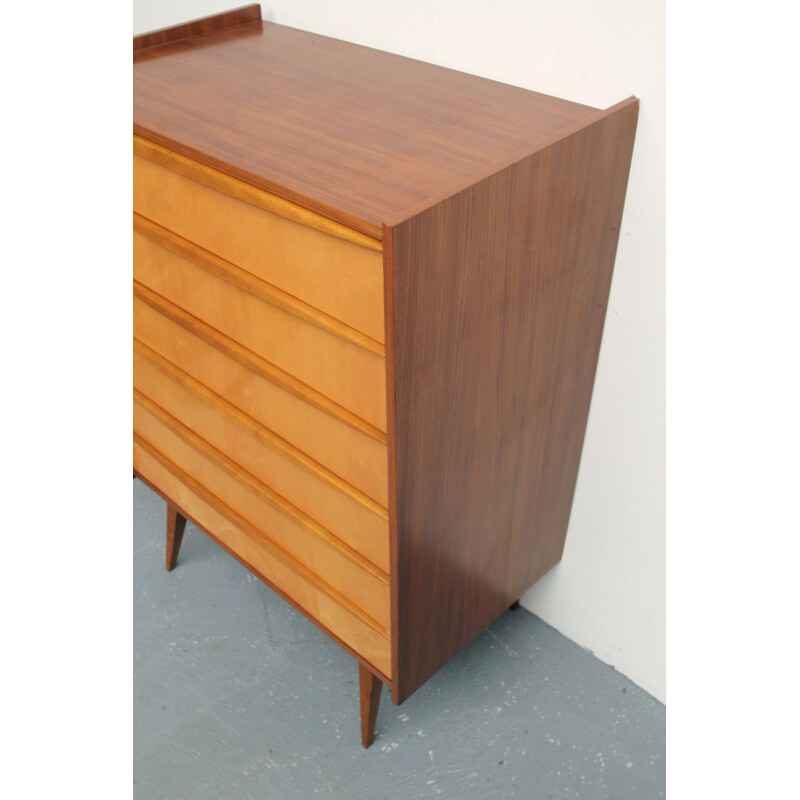 Vintage chest of drawers in walnut, 1950