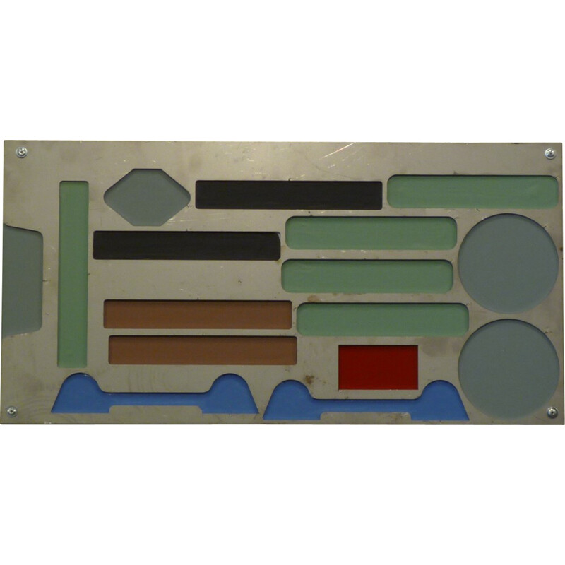 Décoration murale vintage en acier et laque - 1960