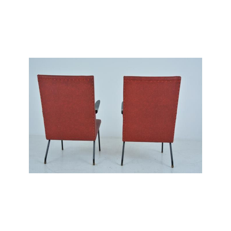 Pair of vintage armchairs by Pierre Guariche Edition Meurop, 1950