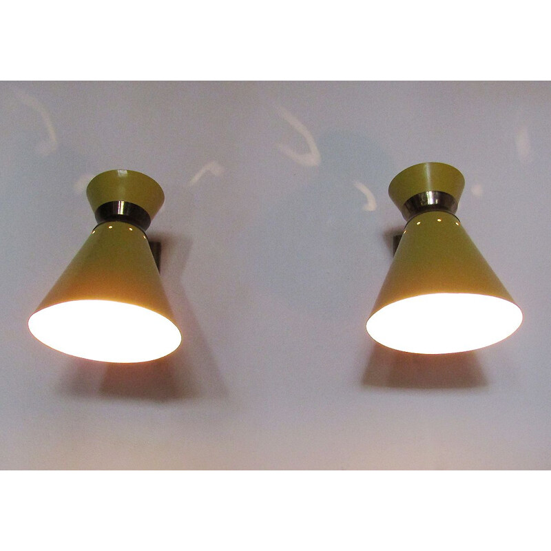 Pair of Wall Lights by Rene Mathieu 1960s  