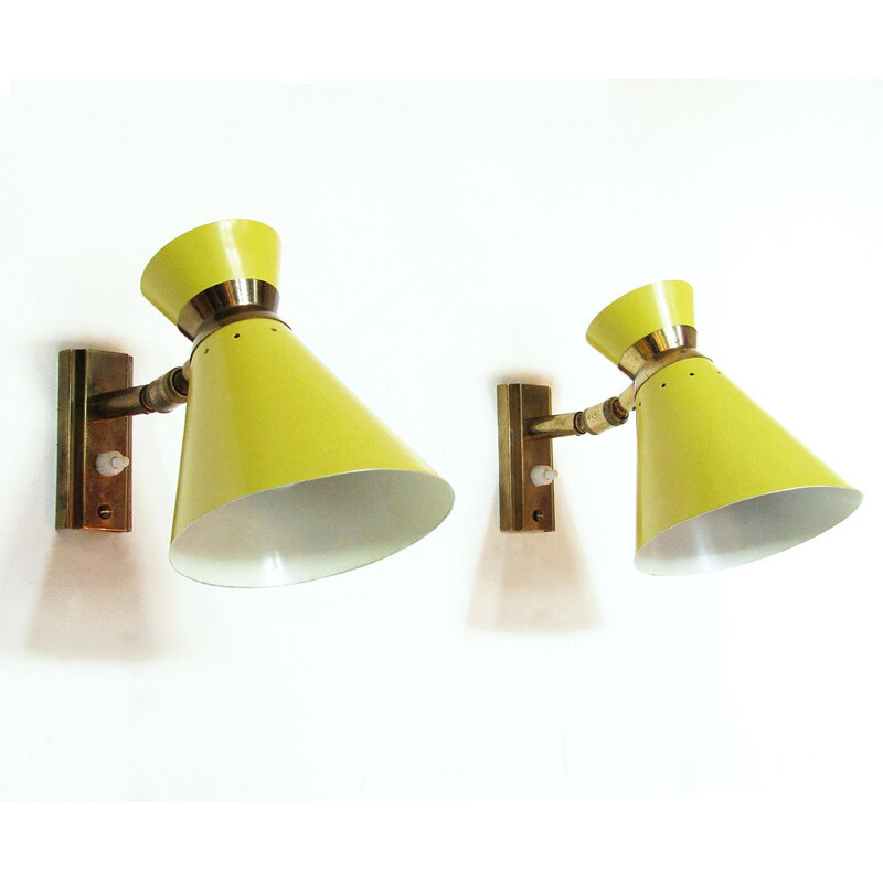 Pair of Wall Lights by Rene Mathieu 1960s  