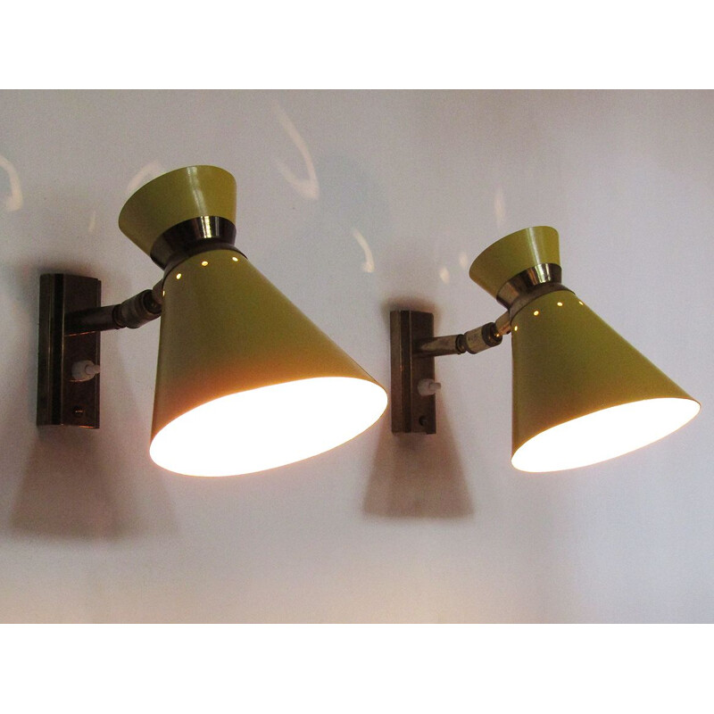 Pair of Wall Lights by Rene Mathieu 1960s  