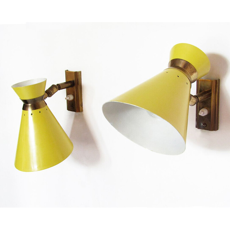 Pair of Wall Lights by Rene Mathieu 1960s  