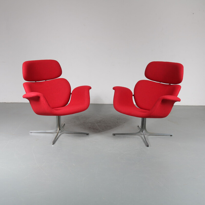 Vintage pair of  Big Tulip Lounge Chairs by Pierre Paulin for Artifort, 1950