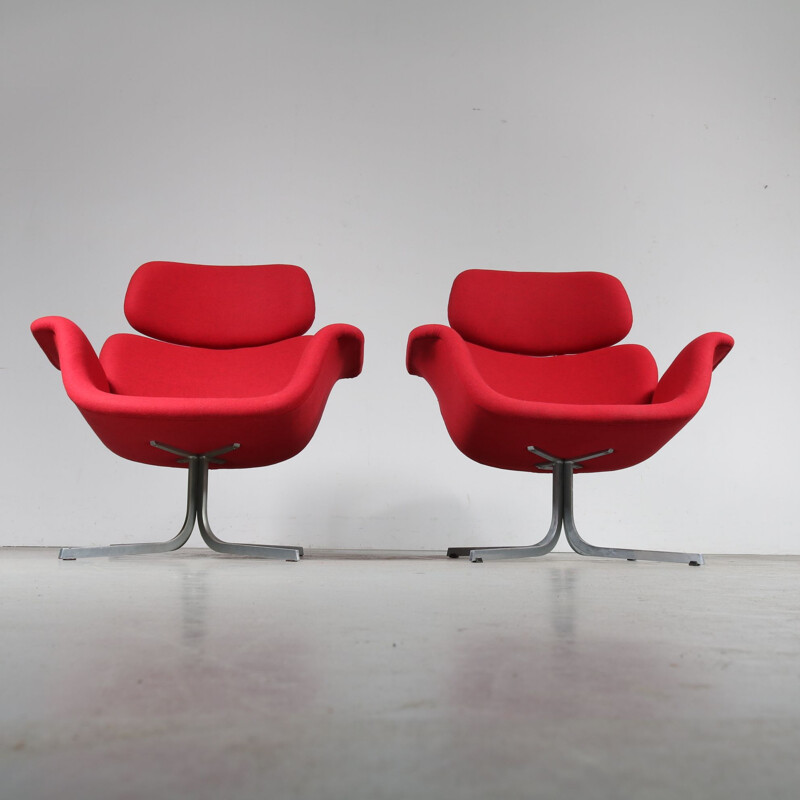 Vintage pair of  Big Tulip Lounge Chairs by Pierre Paulin for Artifort, 1950