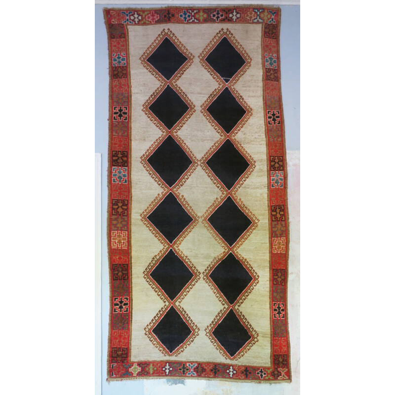 Vintage diamond patterned carpet, 1950s