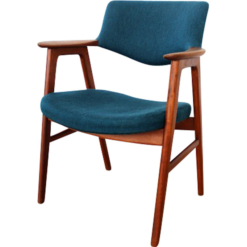 Vintage teak and fabric armchair, Erik KIRKEGAARD - 1960s