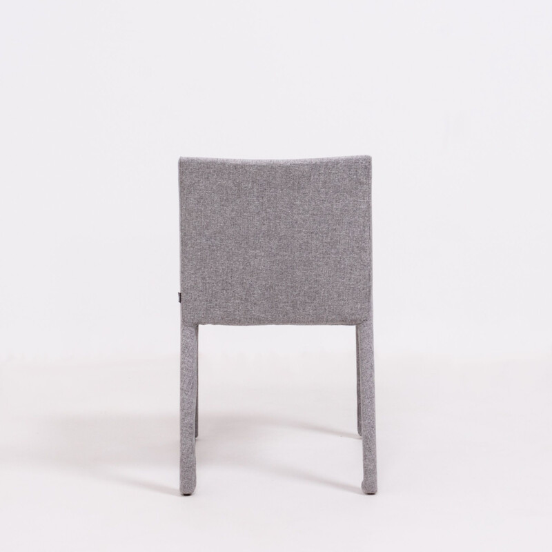 Ensemble de 8 chaises vintage en tissu gris "Fly Tre" par Carlo Colombo pour Poliform