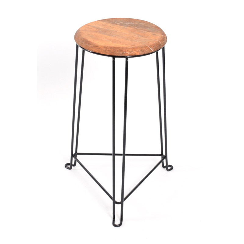 High Tomado stool in wood and metal, Jan VAN DER TOGT - 1930s