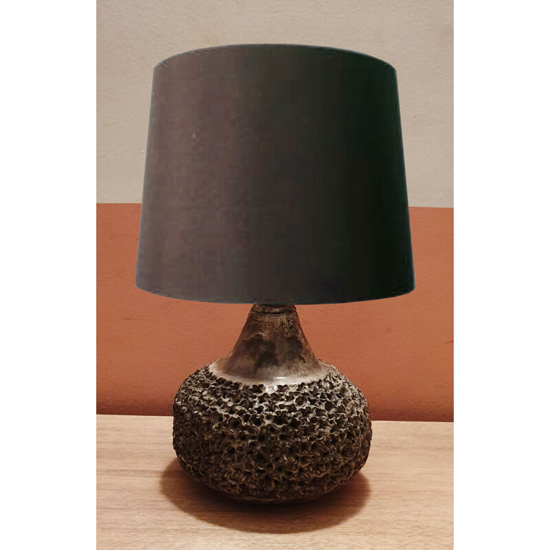 Vintage stoneware table lamp, 1960s