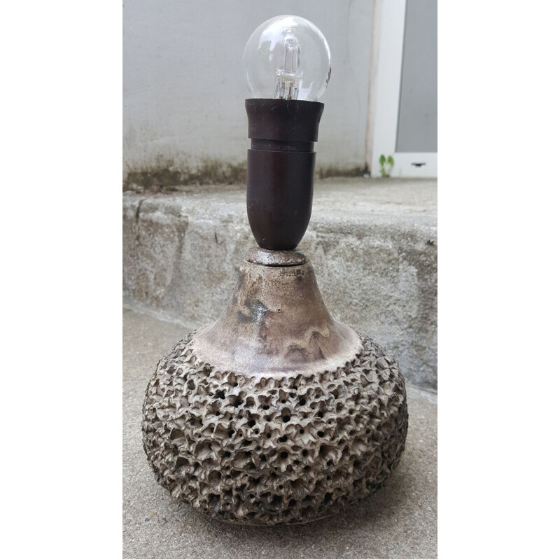 Vintage stoneware table lamp, 1960s
