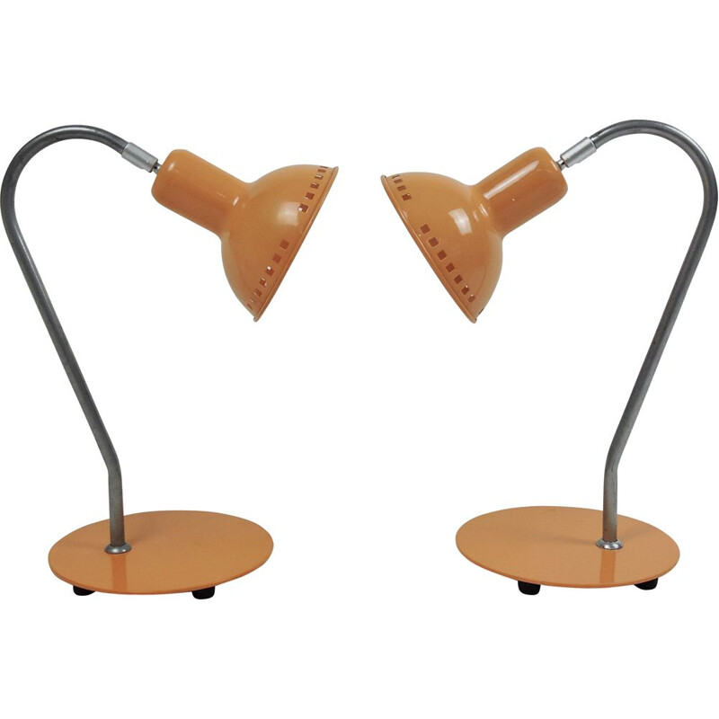 Set of 2 adjustable vintage desk lamps, 1970s