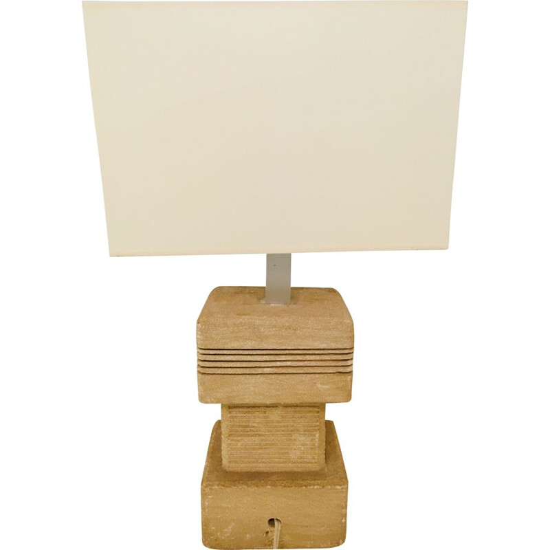 Lampe de table vintage en pierre 