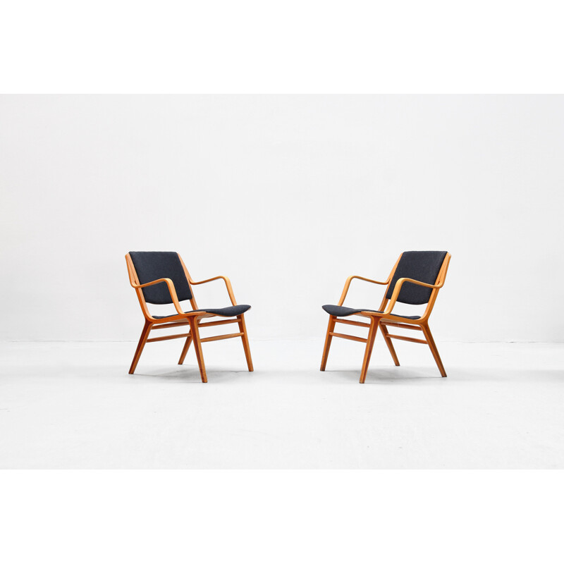 Set of 2 vintage armchairs by Peter Hvidt & Orla Mølgaard for Fritz Hansen, Denmark, 1960s