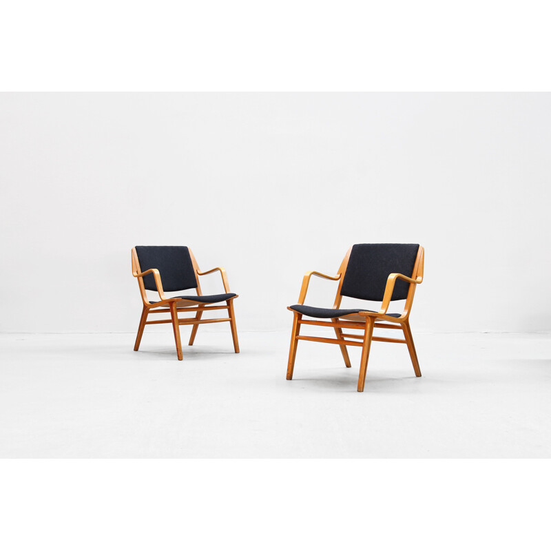 Set of 2 vintage armchairs by Peter Hvidt & Orla Mølgaard for Fritz Hansen, Denmark, 1960s