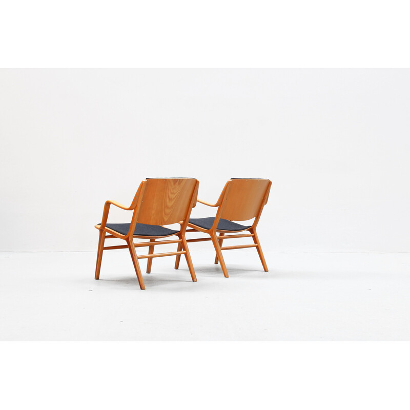 Set of 2 vintage armchairs by Peter Hvidt & Orla Mølgaard for Fritz Hansen, Denmark, 1960s