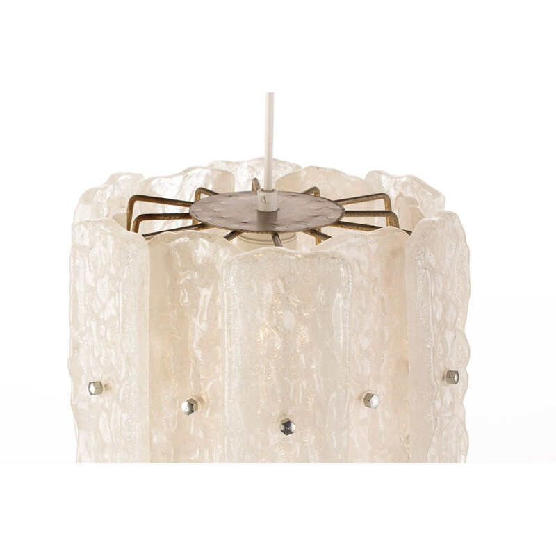 Vintage chandelier with frosted acrylic glass by Aro Leuchten, 1960s