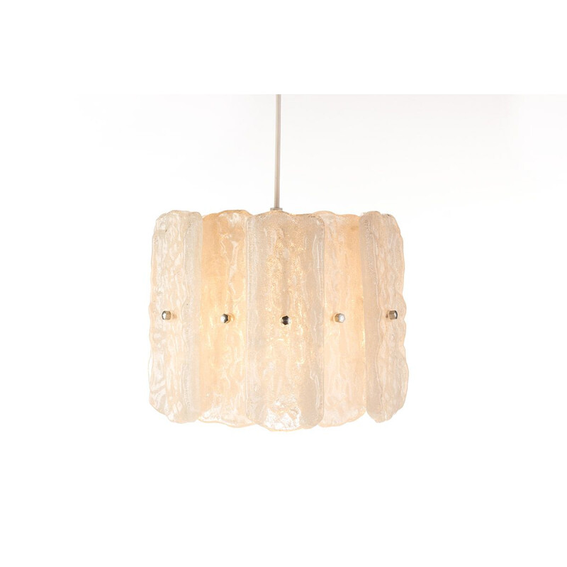 Vintage chandelier with frosted acrylic glass by Aro Leuchten, 1960s