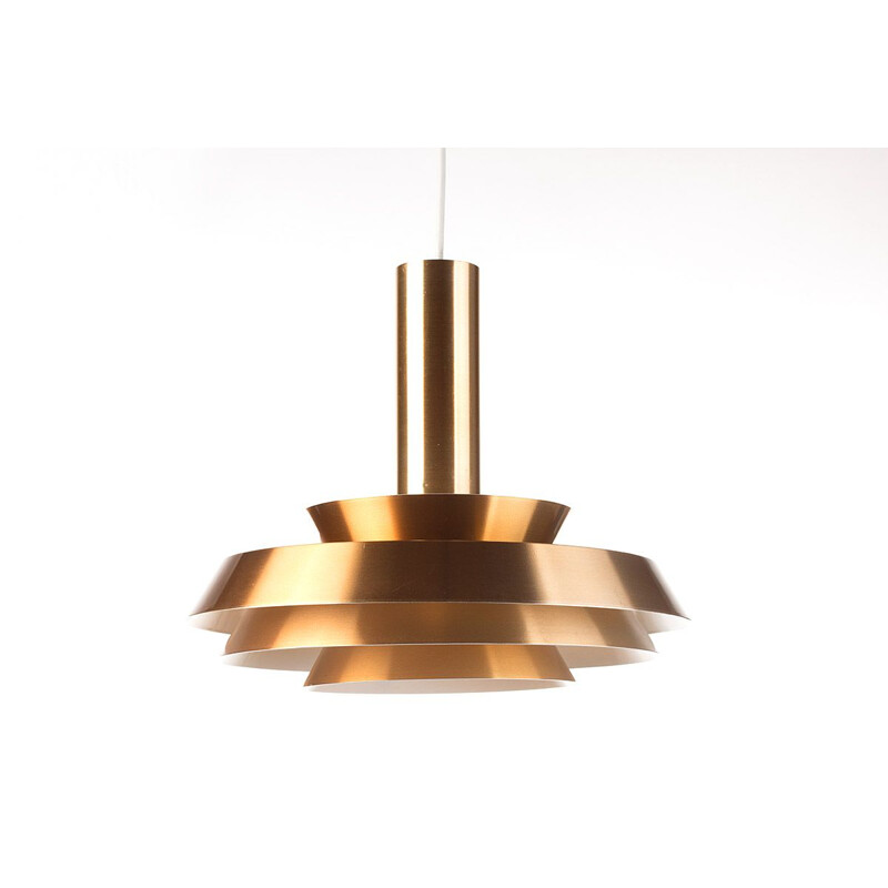 Vintage copper colored pendant light by Lyskaer Belysning, Denmark, 1960s