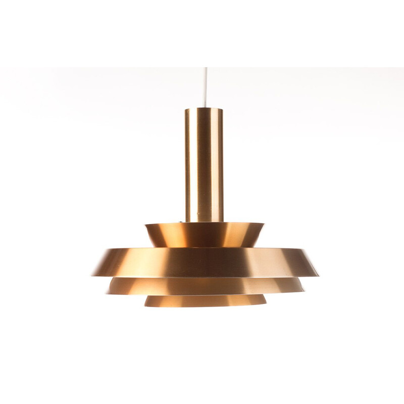 Vintage copper colored pendant light by Lyskaer Belysning, Denmark, 1960s