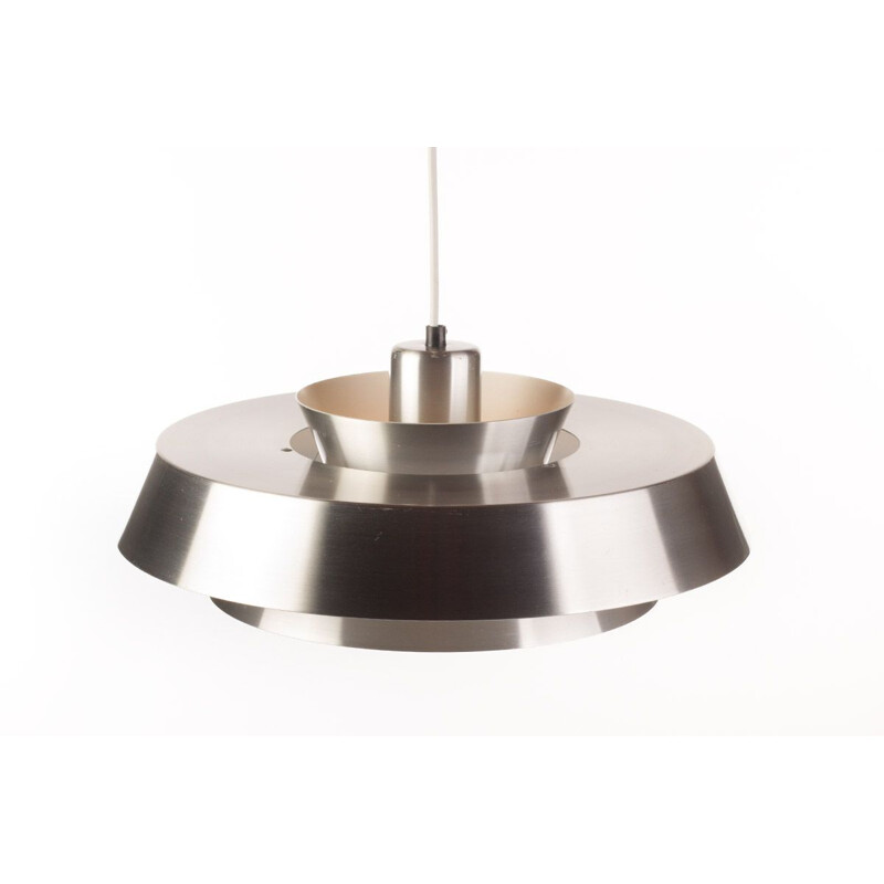 Vintage aluminium Nova pendant light by Jo Hammerborg for Fog & Morup, Denmark, 1960s