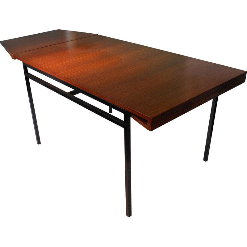 Minvielle vintage dining table in mahogany and metal, ARP - 1950s