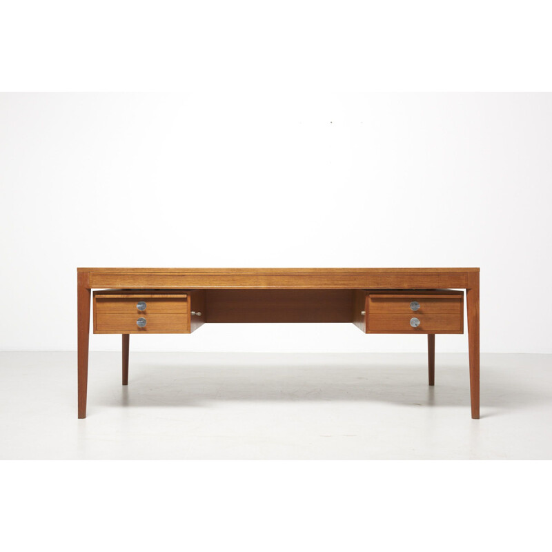 Vintage "diplomat" desk in teak for France & Son, 1950s