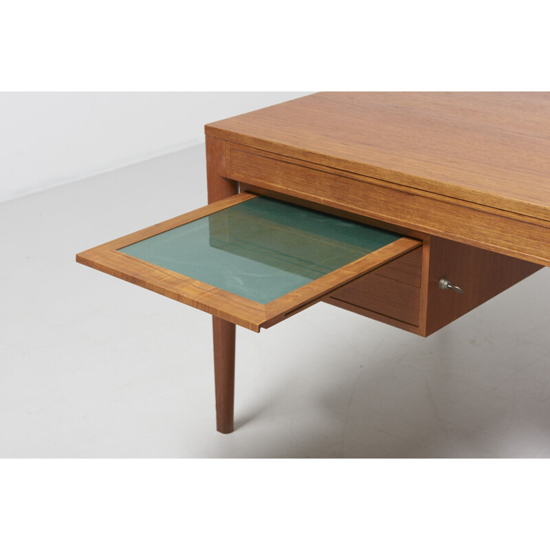 Vintage "diplomat" desk in teak for France & Son, 1950s