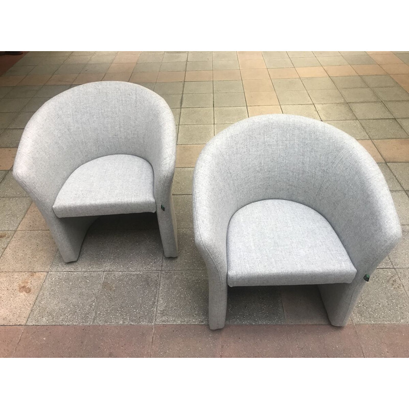 Pair of vintage light grey low chairs, Harmony edition, 2010