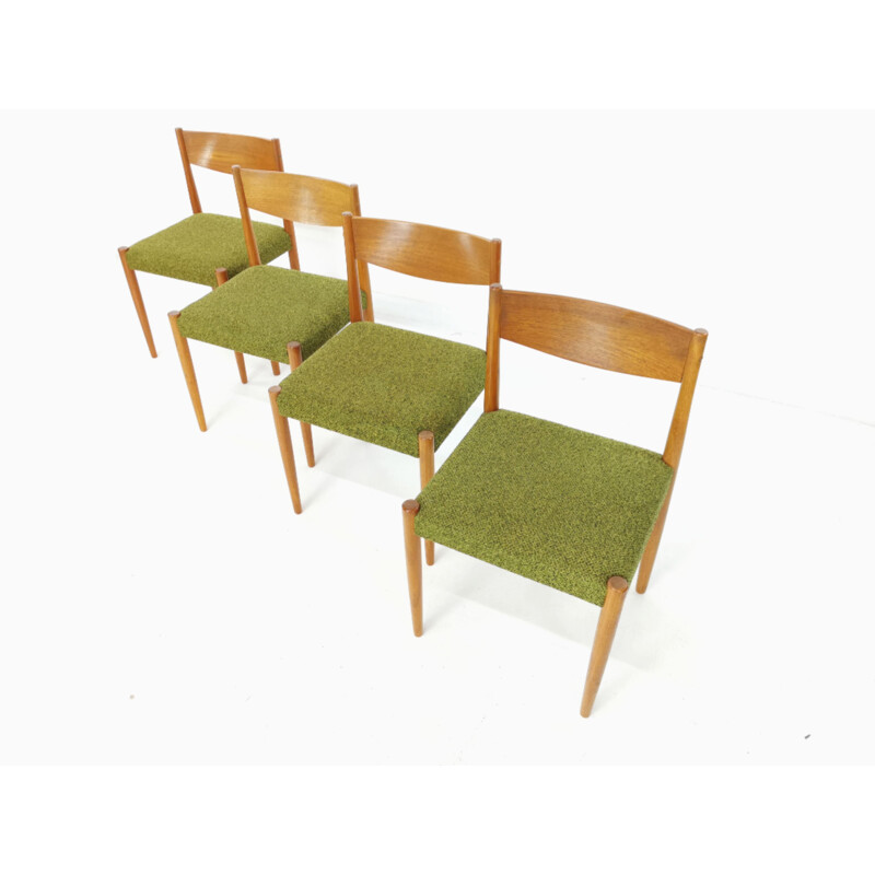 Vintage set of 4 Poul M Volther dining chairs by Frem Rojle, 1960s