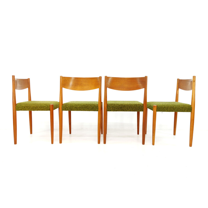 Vintage set of 4 Poul M Volther dining chairs by Frem Rojle, 1960s