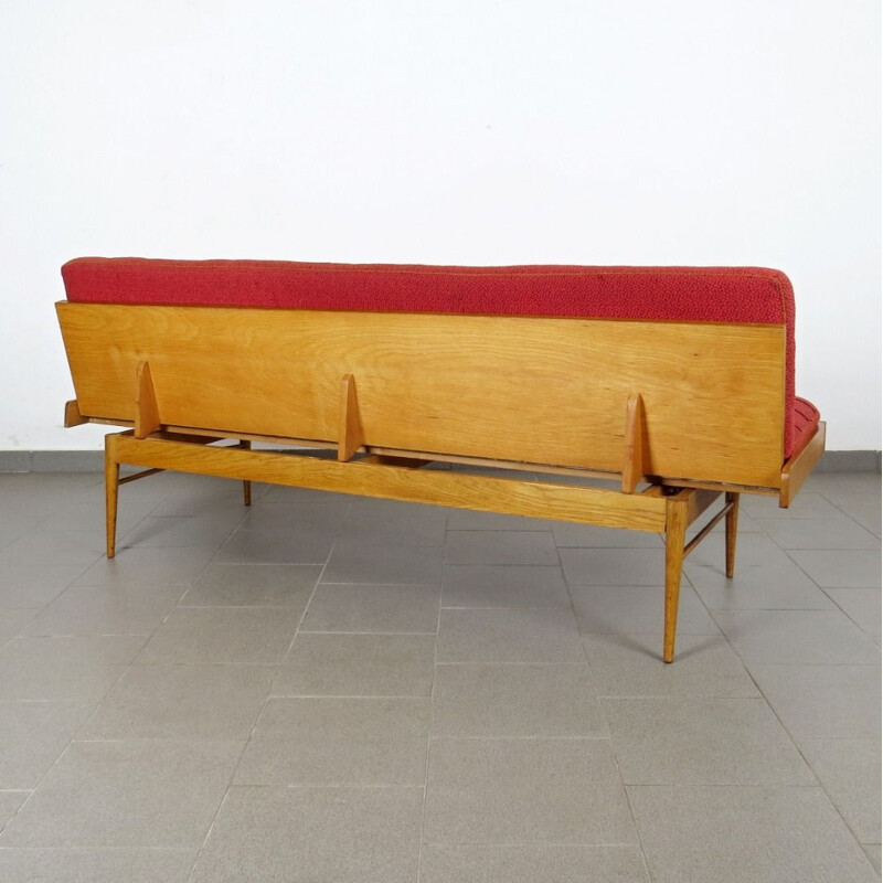 Vintage red 3-seater Sofa by ULUV 1960