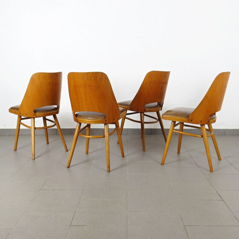 Suite de 4 chaises vintage par TON 1960