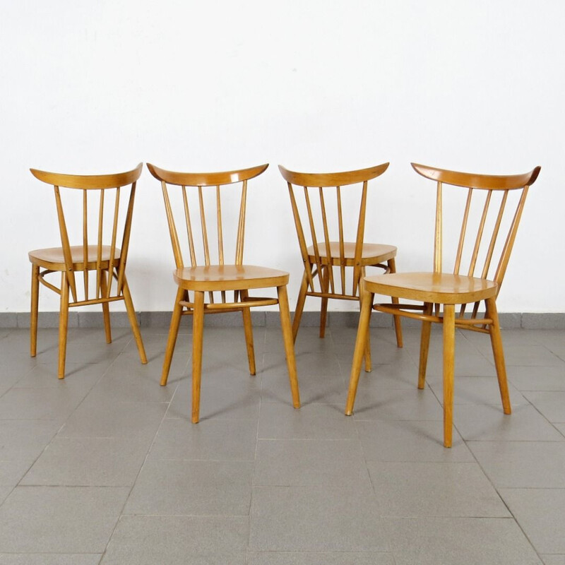 4 vintage dining chairs by Frantisek Jirak 1960s 