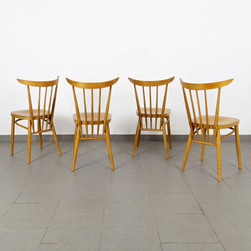 4 vintage dining chairs by Frantisek Jirak 1960s 