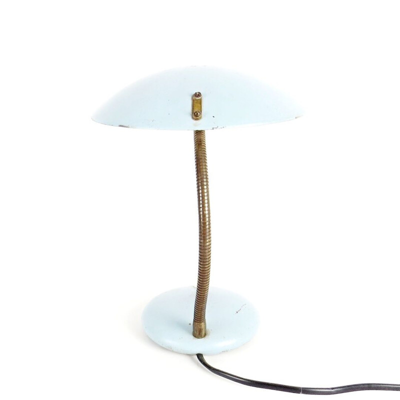 Vintage white table lamp, Czechoslovakia 1960