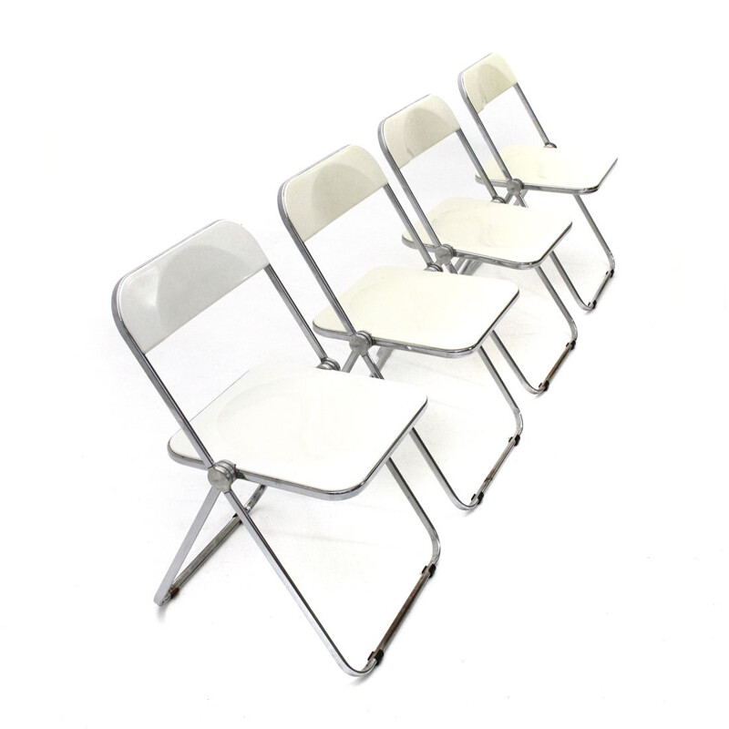 Set of 4 vintage foldables chairs "Plia" by Giancarlo Piretti  1950s