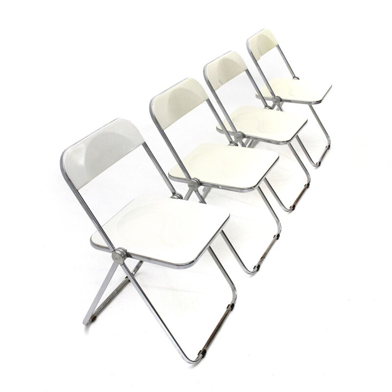 Suite de 4 chaises vintage pliantes "Plia" de Giancarlo Piretti années 1950