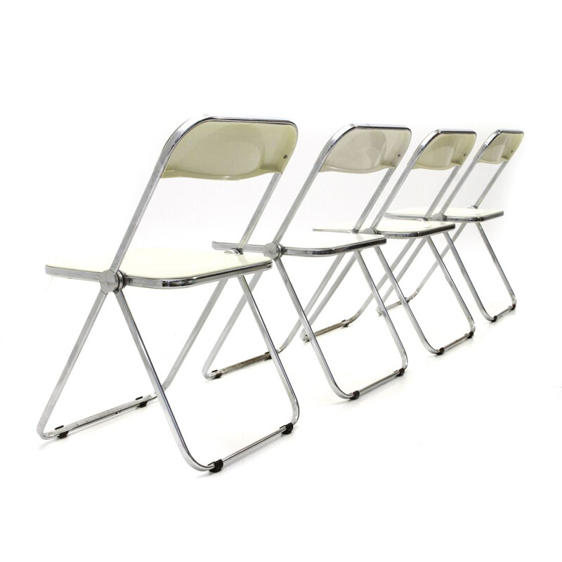 Set of 4 vintage foldables chairs "Plia" by Giancarlo Piretti  1950s