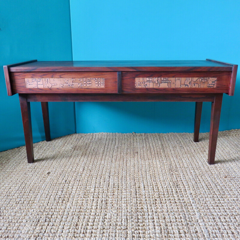 Long rosewood vintage chest of drawers, Denmark 1965