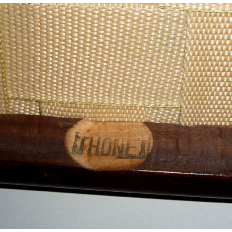 Chaise de prière jaune vintage "H 6760" en bois et cuir par Thonet