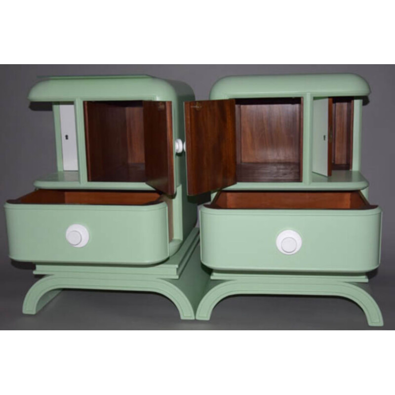 Set of 2 of vintage bedside tables, 1920s