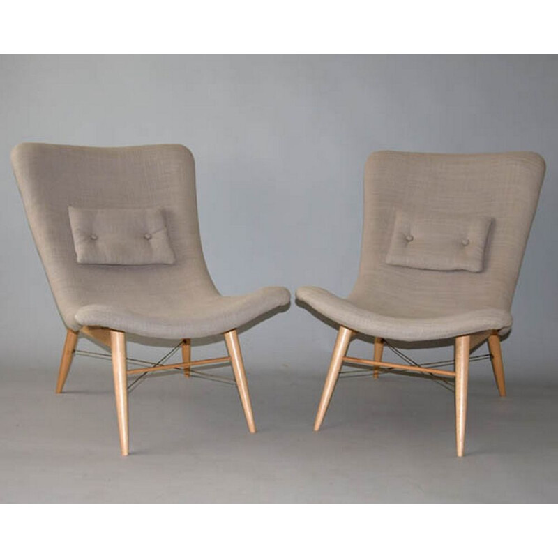 Set of 2 vintage armchairs by Miroslav Navrátil, 1959s