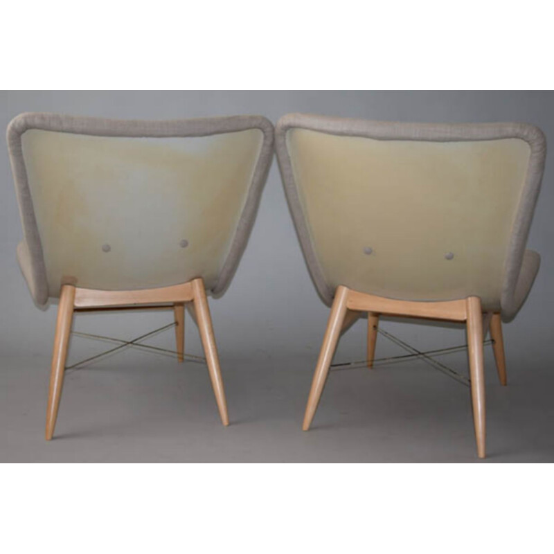 Ensemble de 2 fauteuils vintage de Miroslav Navràtil, 1959